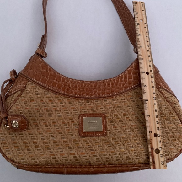 Liz Claiborne Straw Purse Shoulder Bag Beige Tan - Picture 8 of 8